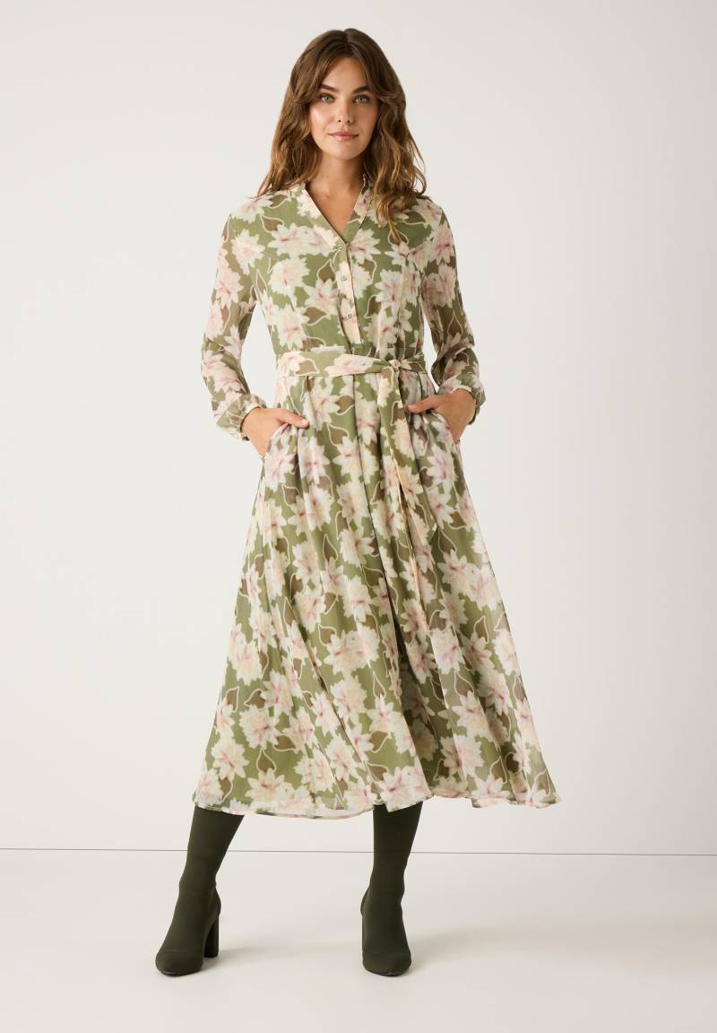 MORE & MORE - Chiffonkleid mir Flowerprint grün - Gr. - 42 von MORE & MORE