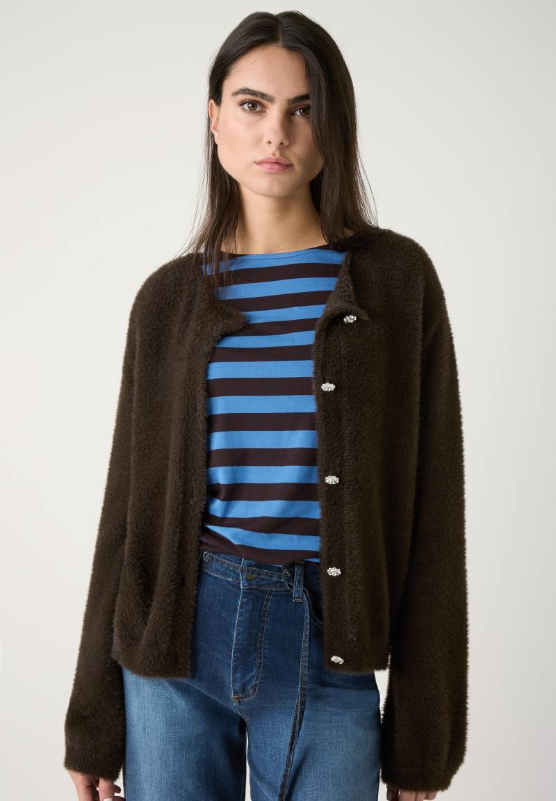 MORE & MORE - Flauschiger Cardigan braun - Gr. - 38 von MORE & MORE