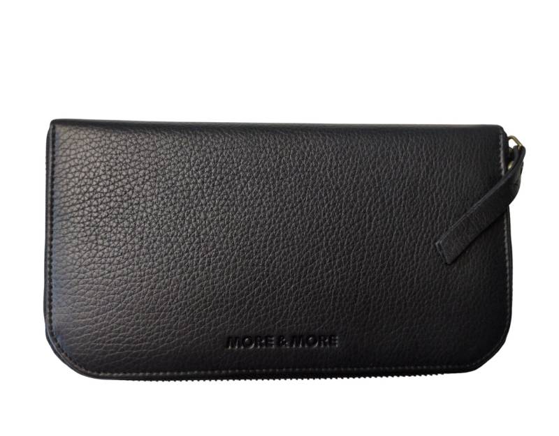MORE&MORE Geldbörse Damen Geldbeutel Leder Schwarz 80310-9000 von MORE&MORE