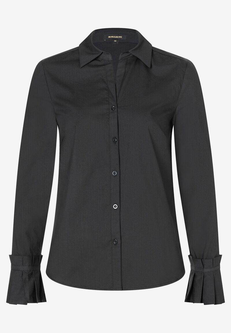 MORE & MORE - Hemdbluse mit Falten-Manschette schwarz schwarz - Gr. - 34 von MORE & MORE