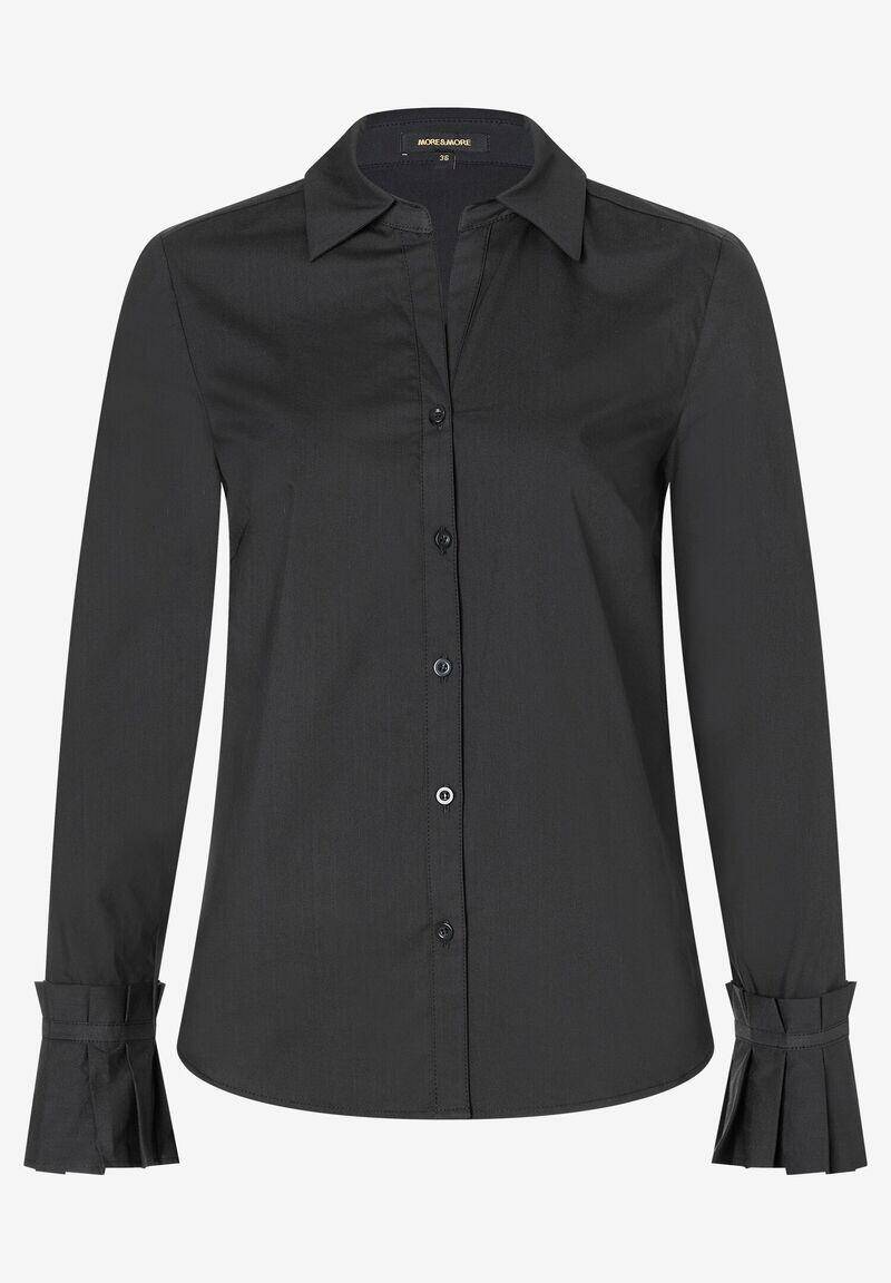 MORE & MORE - Hemdbluse mit Falten-Manschette schwarz schwarz - Gr. - 34 von MORE & MORE
