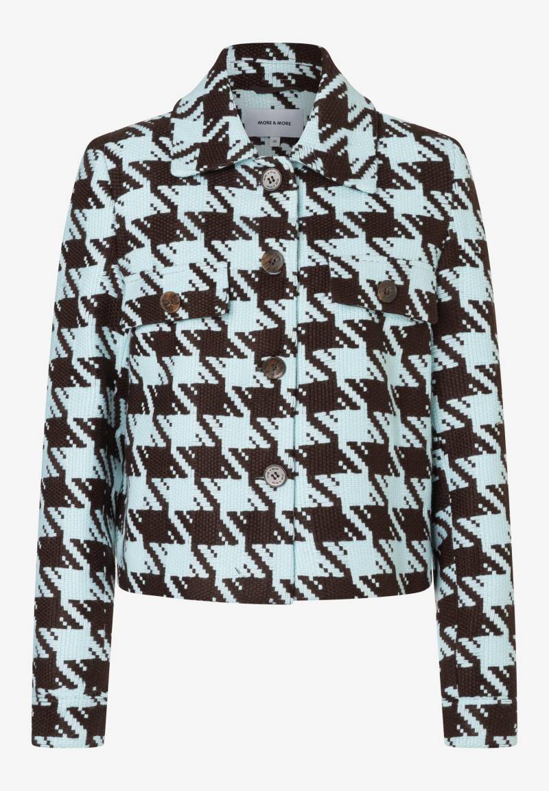 MORE & MORE - Jacke mit Hahnentrittmuster blau - Gr. - 46 von MORE & MORE