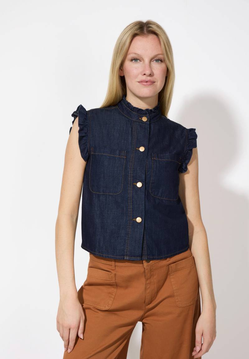 MORE & MORE - Jeansbluse mit Rüschenärmeln denim - Gr. - 40 von MORE & MORE