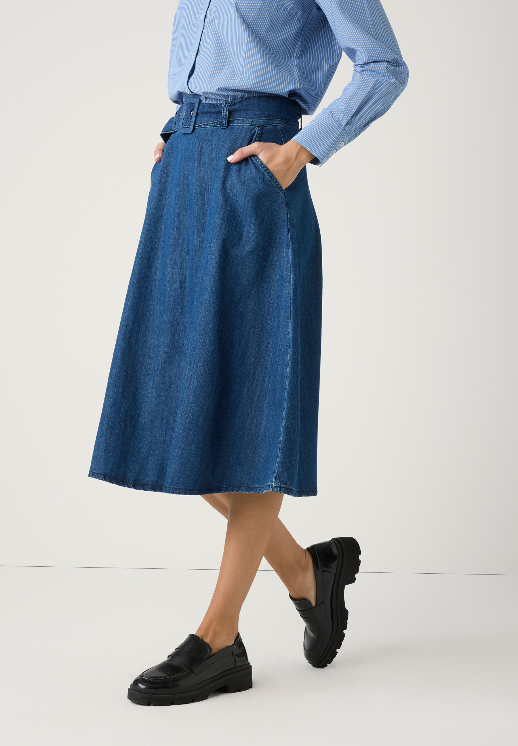 MORE & MORE - Jeansrock mit G√ºrtel denim - Gr. - 44 von MORE & MORE