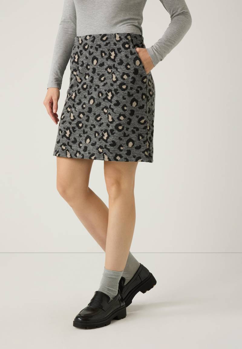 MORE & MORE - Jerseyrock mit Leomuster grau - Gr. - 38 von MORE & MORE