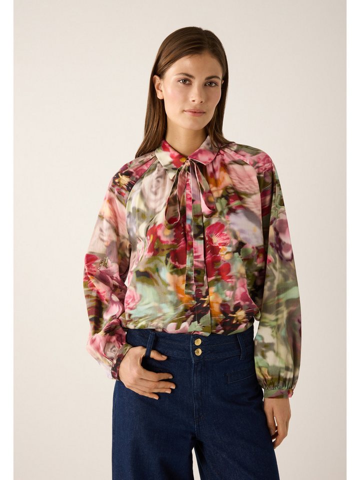 MORE&MORE Klassische Bluse weite Schluppenbluse mit Print von MORE&MORE