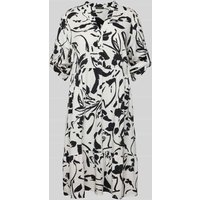 More & More Knielanges Kleid mit Allover-Print in Offwhite, Größe 36 von MORE & MORE