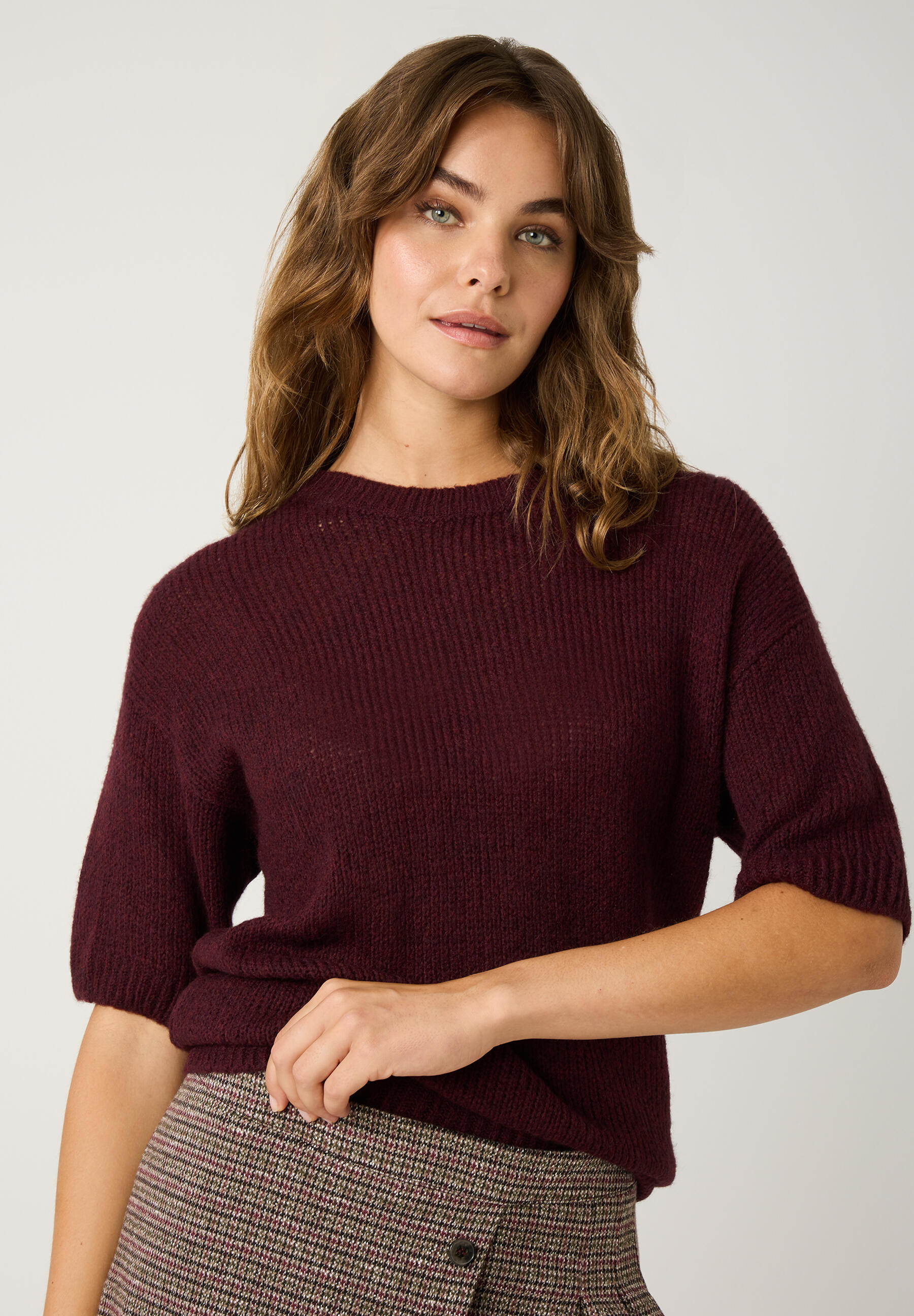 MORE & MORE - Kurzarm-Pullover rot - Gr. - 42 von MORE & MORE