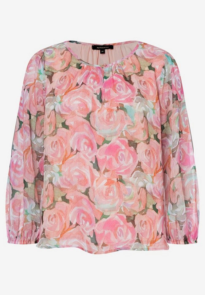 MORE&MORE Kurzarmbluse Chiffonbluse Rosenprint Sommer-Kollektion MORE&MORE Kurzarmbluse Chiffonbluse Rosenprint Sommer-Kollektion von MORE&MORE