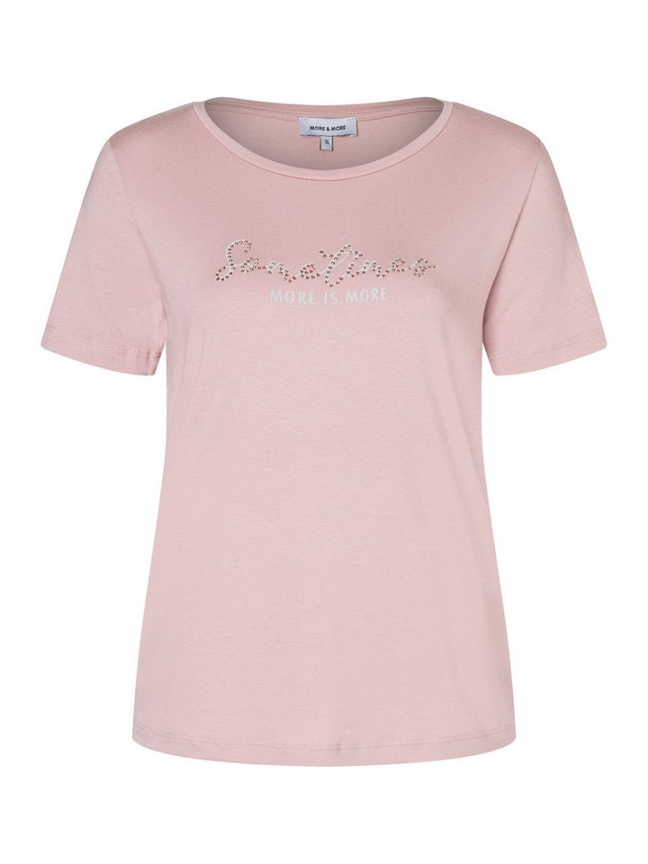 MORE&MORE Kurzarmshirt Wording Shirt mit Strasssteinchen von MORE&MORE