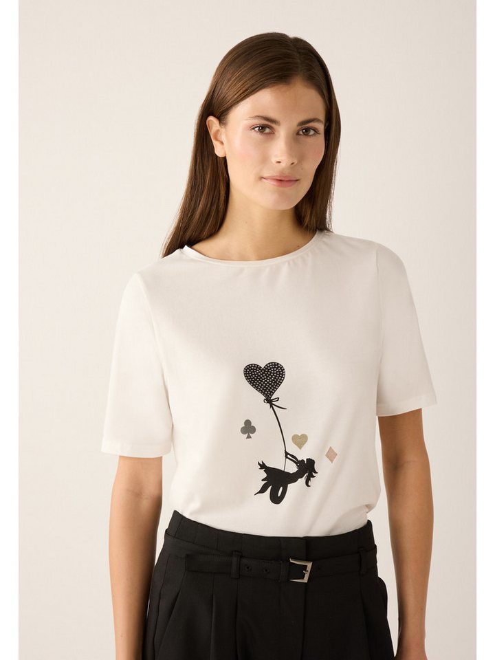 MORE&MORE Kurzarmshirt softes Halbarmshirt, Herzprint von MORE&MORE