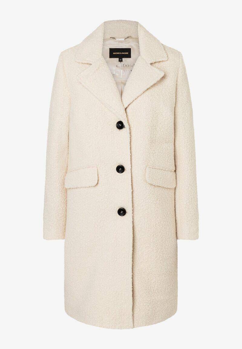 MORE & MORE - Kurzmantel Bouclé beige - Gr. - 46 von MORE & MORE