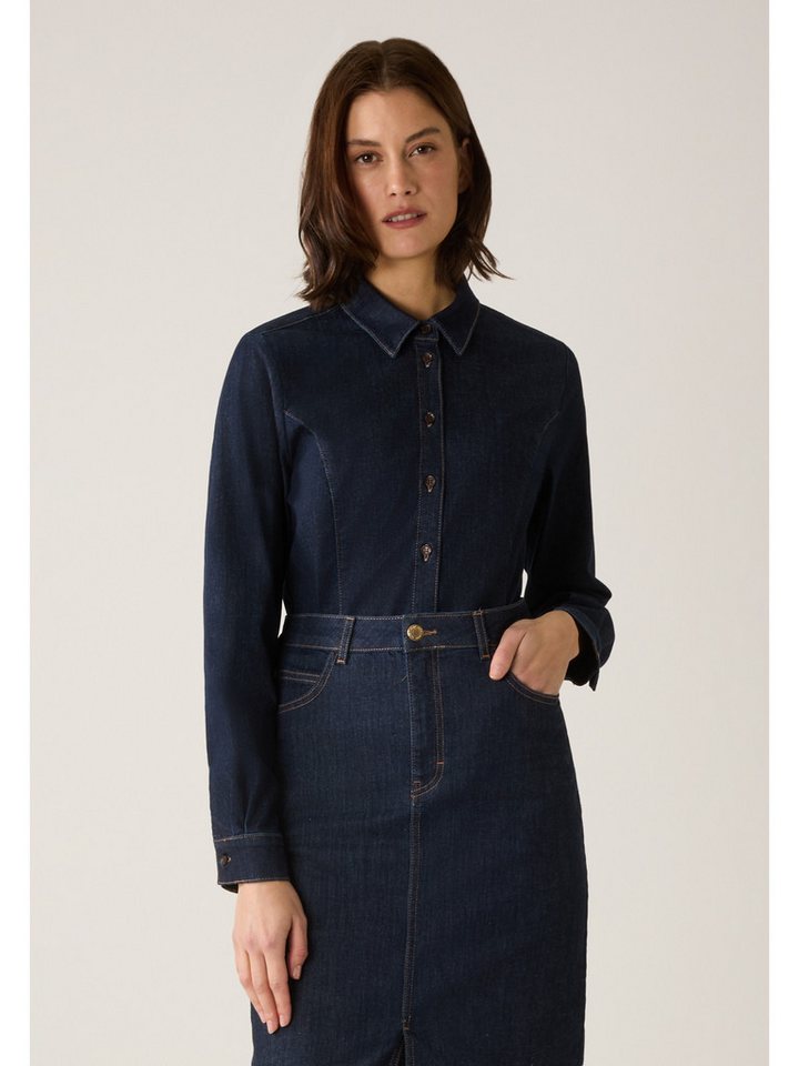 MORE&MORE Langarmbluse cooles, dark denim Jeanshemd von MORE&MORE