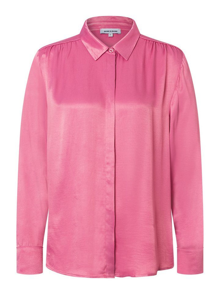 MORE&MORE Langarmbluse glänzende Satinbluse von MORE&MORE