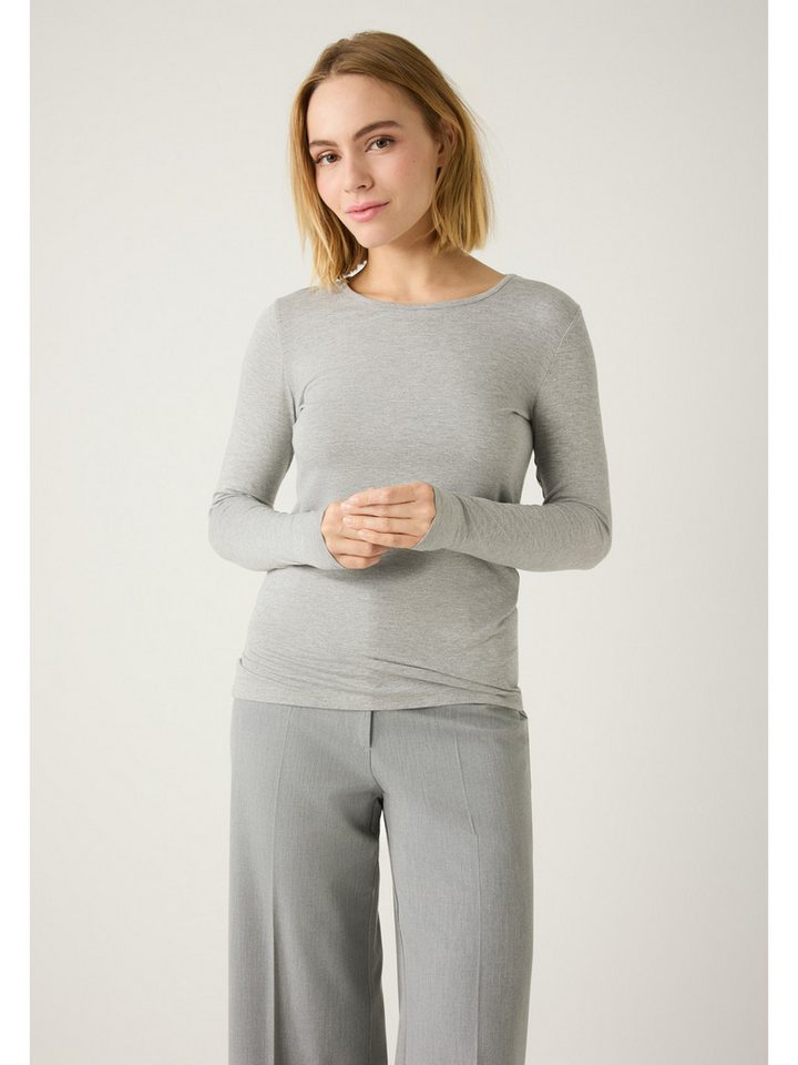 MORE&MORE T-Shirt klassisches Basic-Langarmshirt von MORE&MORE