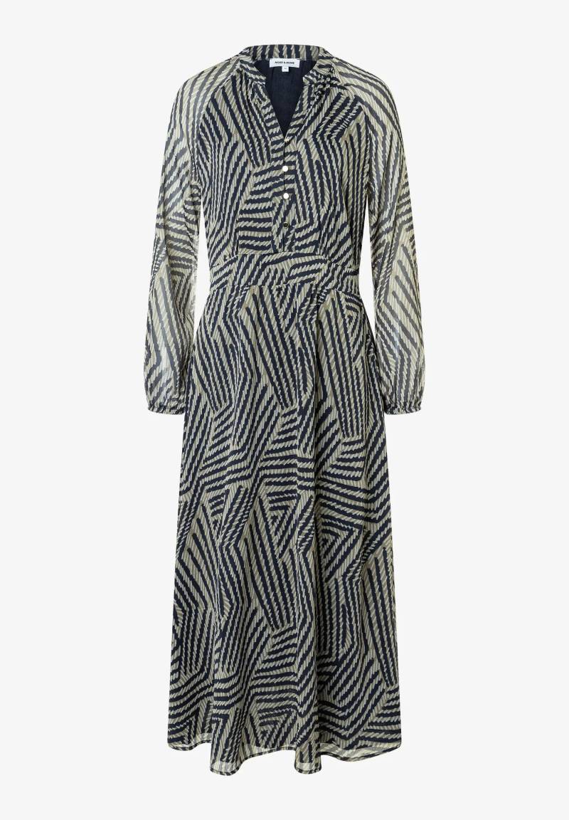 MORE & MORE - Maxi-Chiffonkleid mit Print beige/blau - Gr. - 44 von MORE & MORE