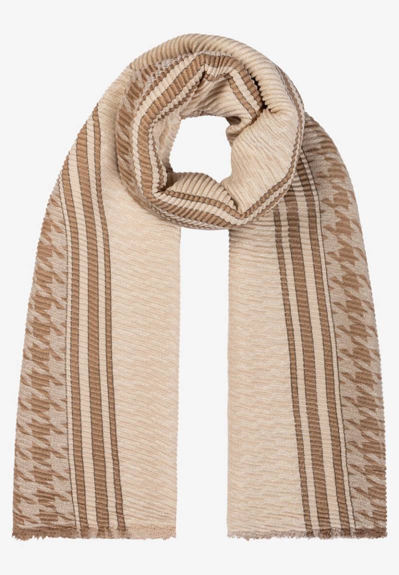 MORE & MORE - Plissée-Schal mit Hahnentrittmuster beige/braun - Gr. - OS von MORE & MORE