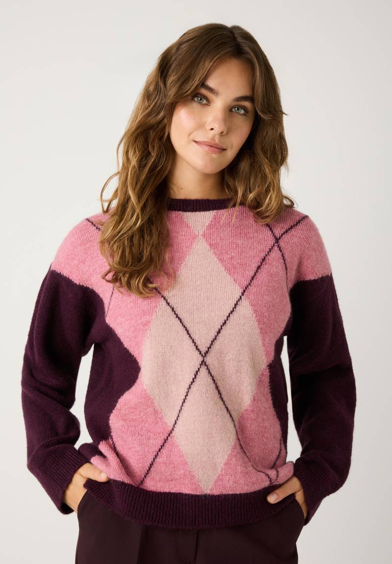 MORE & MORE - Pullover mit Argyle-Muster rosa - Gr. - 38 von MORE & MORE
