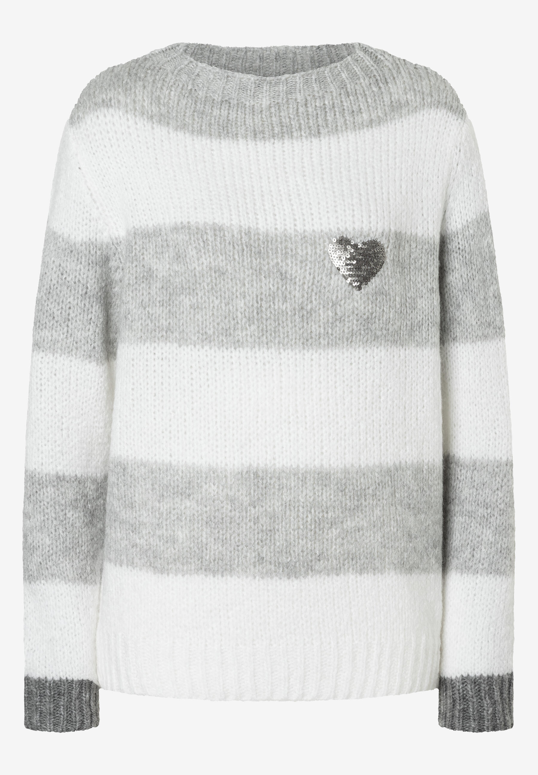 MORE & MORE - Pullover mit Blockstreifen grau - Gr. - 42 von MORE & MORE