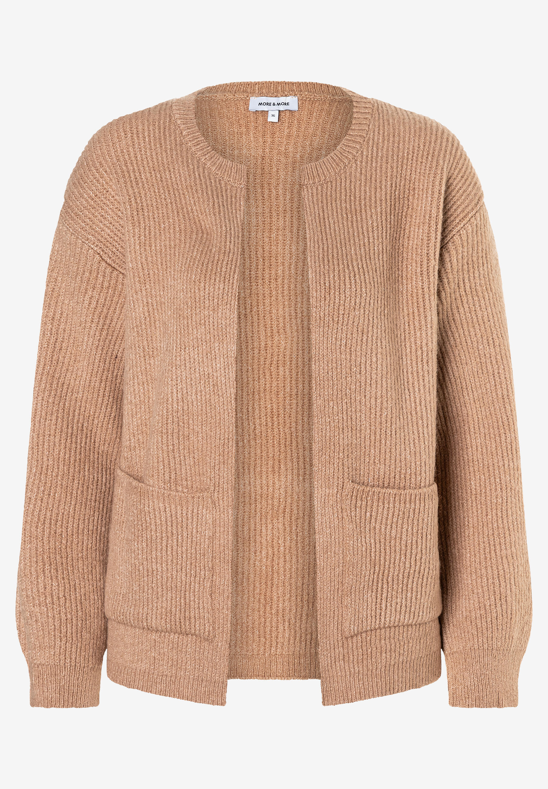 MORE & MORE - Rippen-Cardigan beige - Gr. - 40 von MORE & MORE