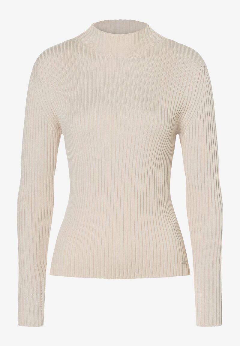 MORE & MORE - Rippstrick-Pullover beige - Gr. - 42 von MORE & MORE