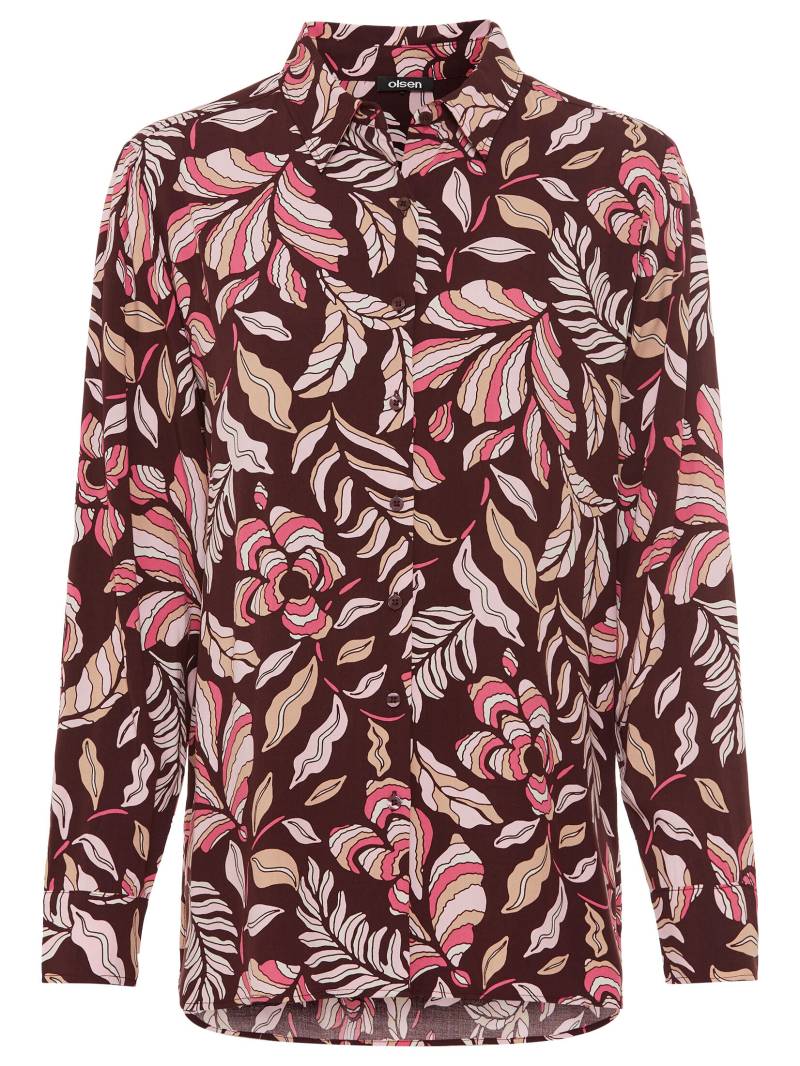 Olsen - Blouse Woven Long Sleeves dark wine - Gr. - 40 von Olsen