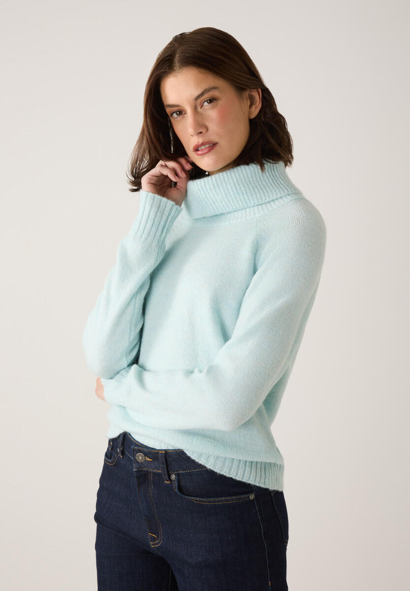 MORE & MORE - Rollkragenpullover blau - Gr. - 36 von MORE & MORE