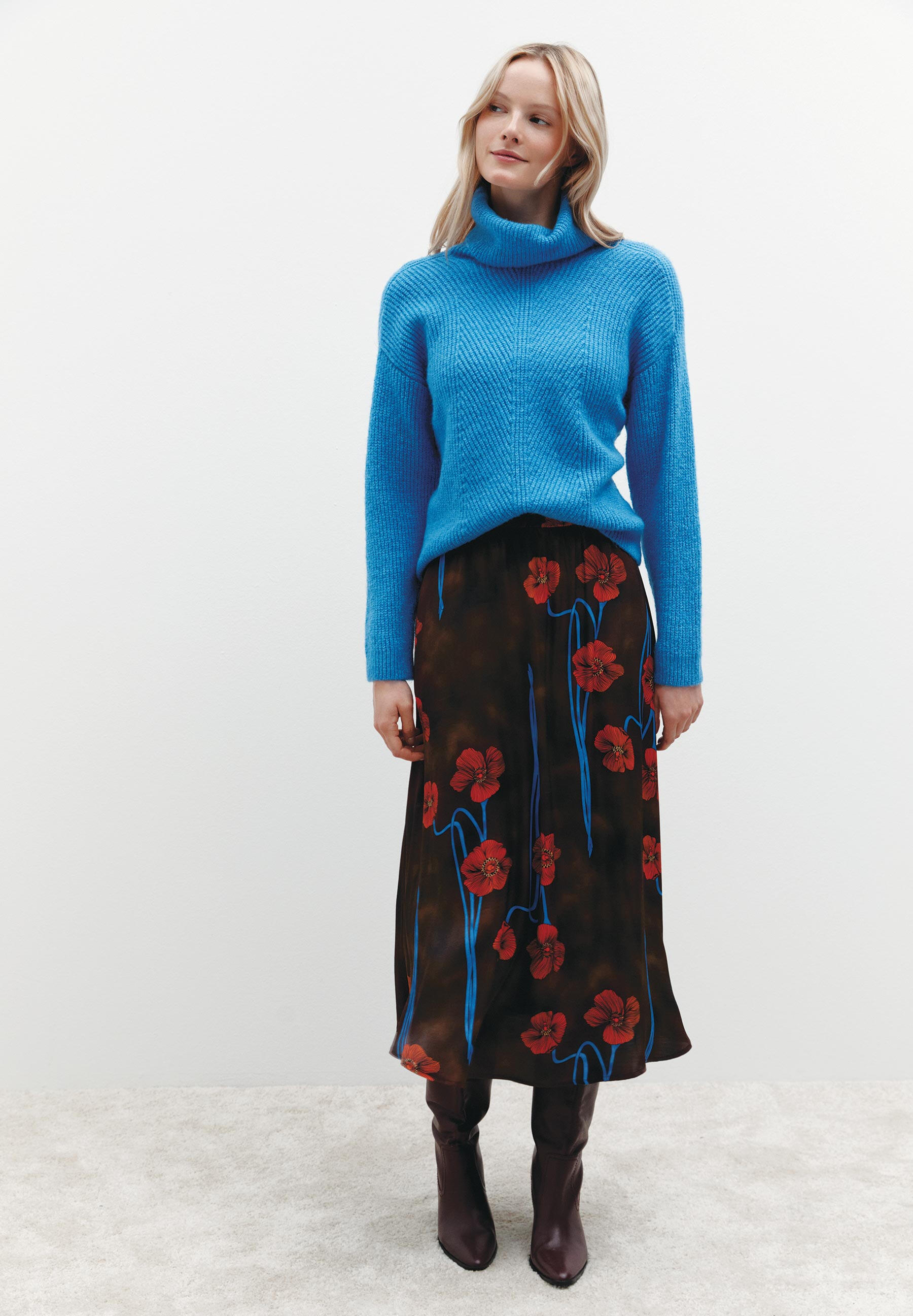 MORE & MORE - Rollkragenpullover blau - Gr. - 38 von MORE & MORE