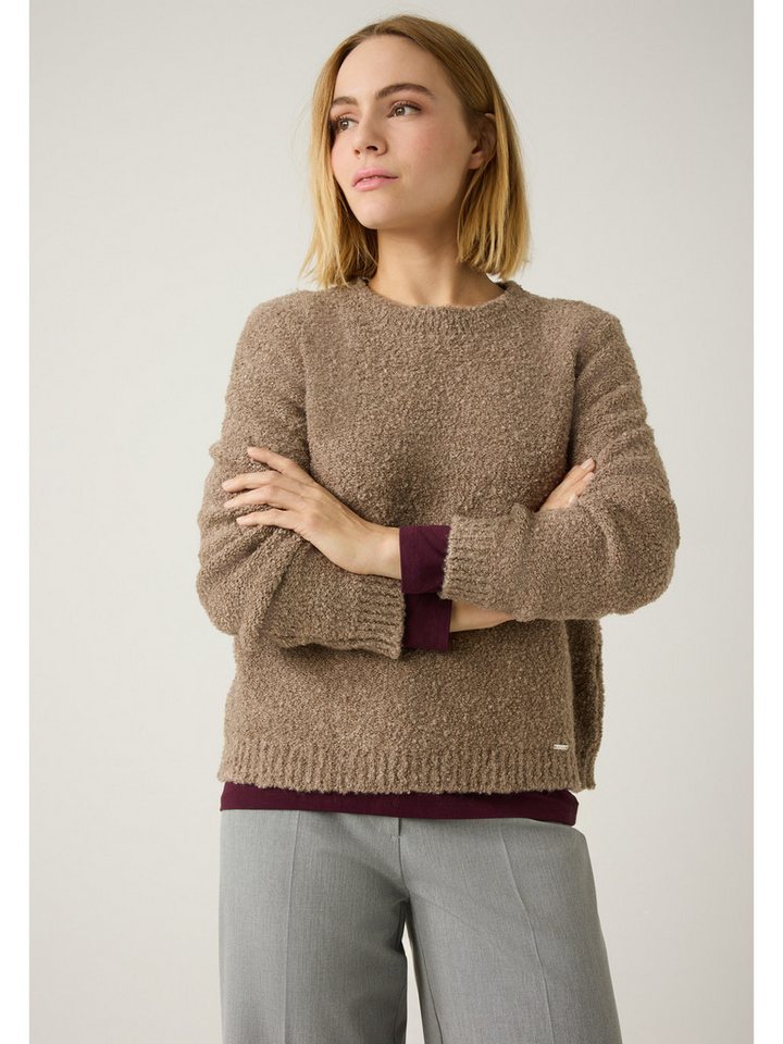 MORE&MORE Rundhalspullover Rundhalspullover mit Bouclé-Struktur von MORE&MORE