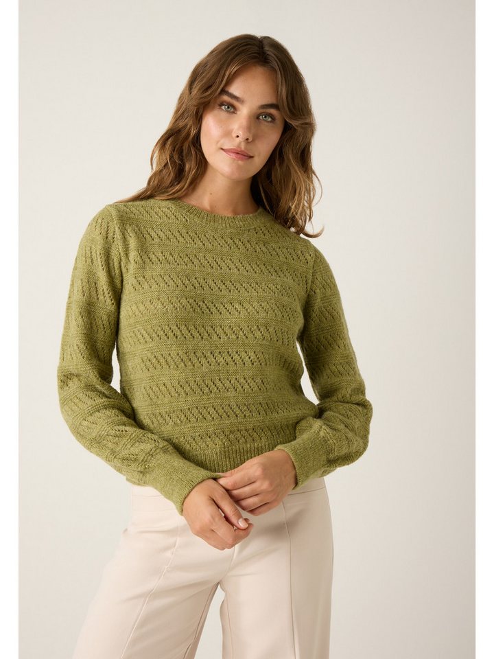 MORE&MORE Rundhalspullover leichter Rundhalspullover Struktur von MORE&MORE