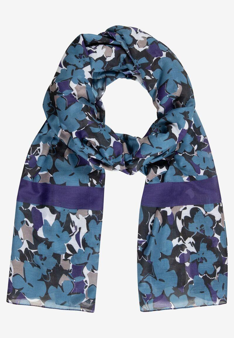 MORE & MORE - Schal mit Flowerprint blau/lila - Gr. - OS von MORE & MORE