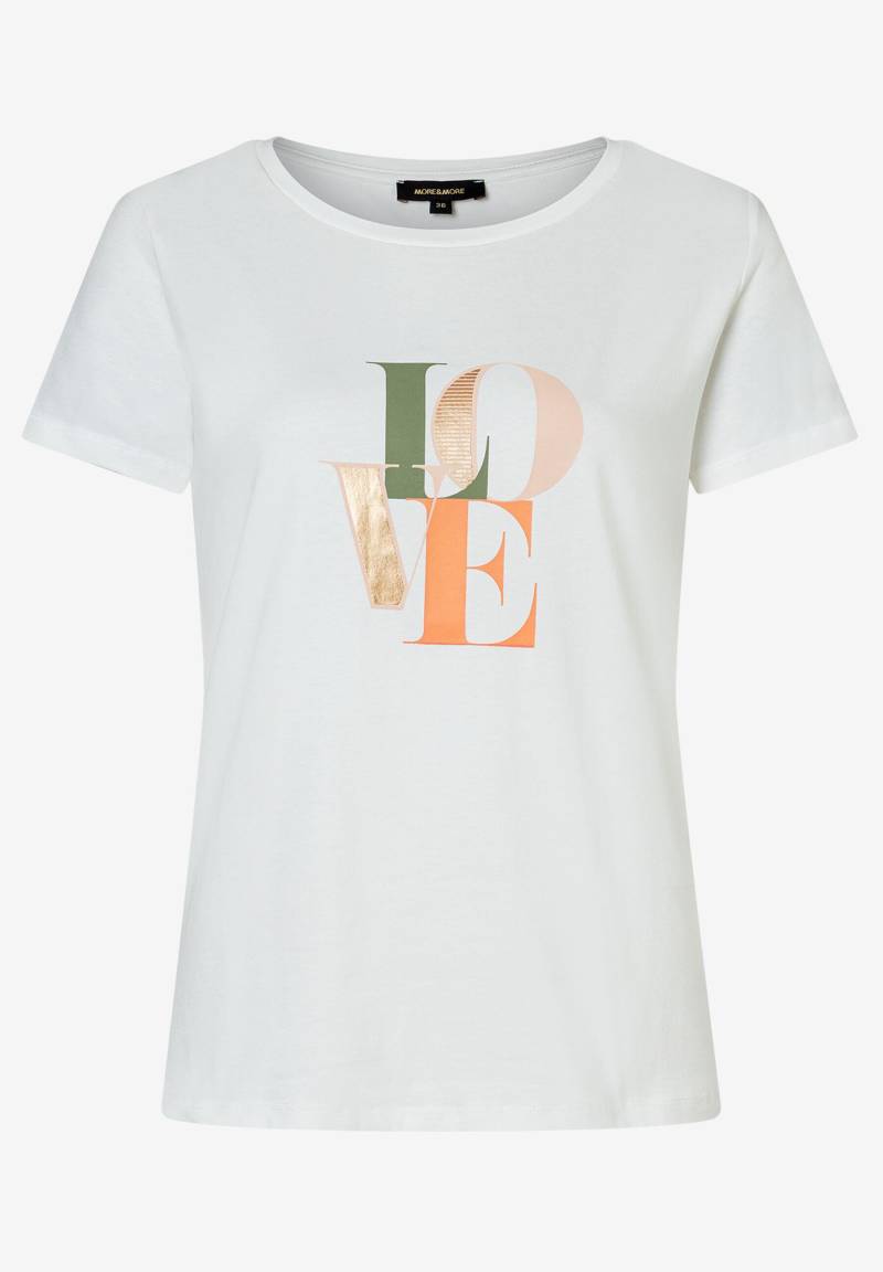 MORE & MORE - Shirt mit Placement-Print grün/weiß/orange - Gr. - 38 von MORE & MORE