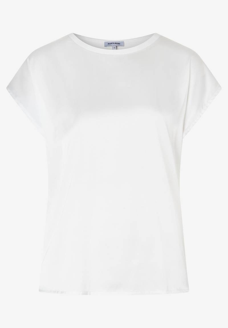 MORE & MORE - Shirt mit Satinfront weiß - Gr. - 36 von MORE & MORE