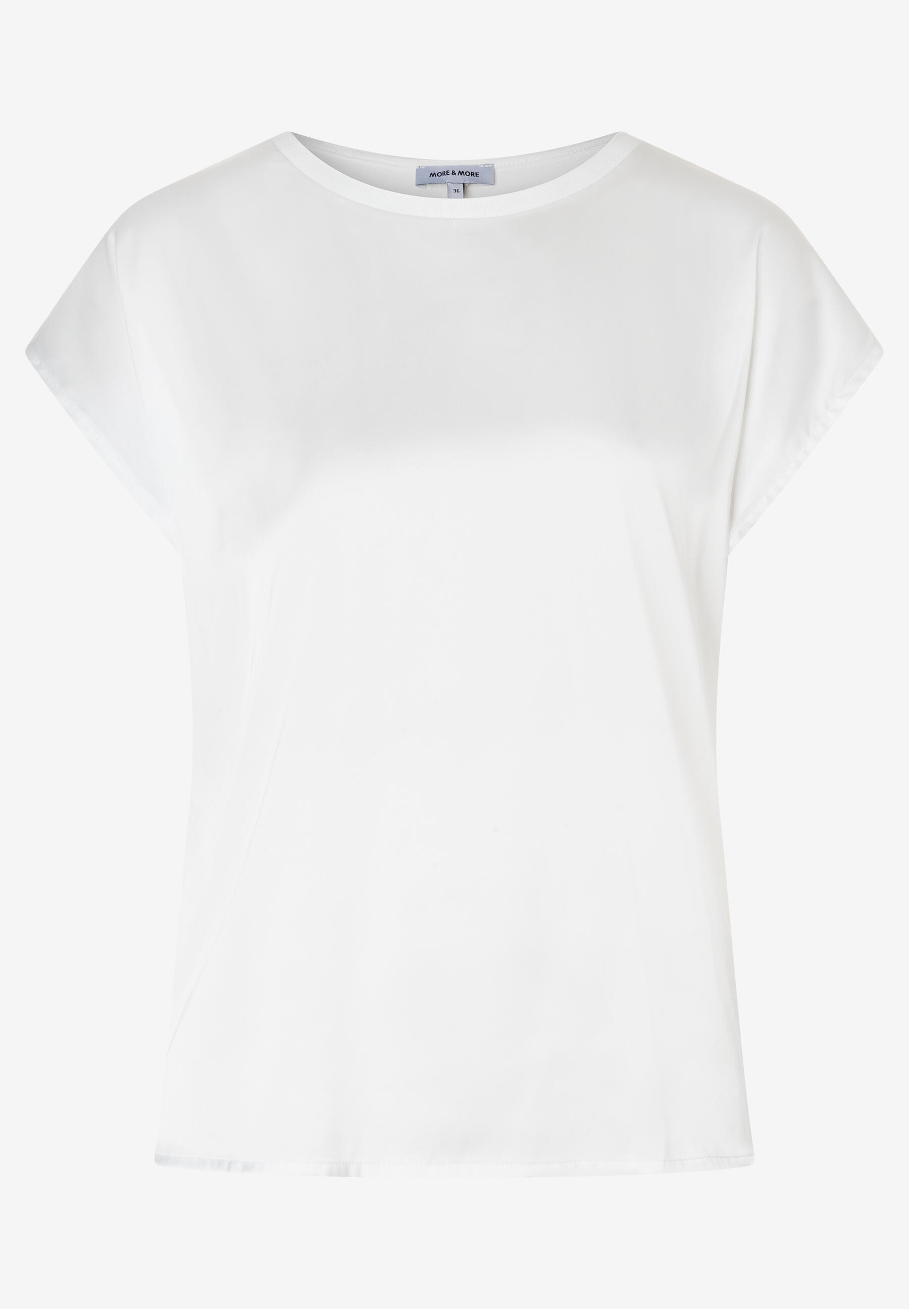 MORE & MORE - Shirt mit Satinfront weiß - Gr. - 44 von MORE & MORE