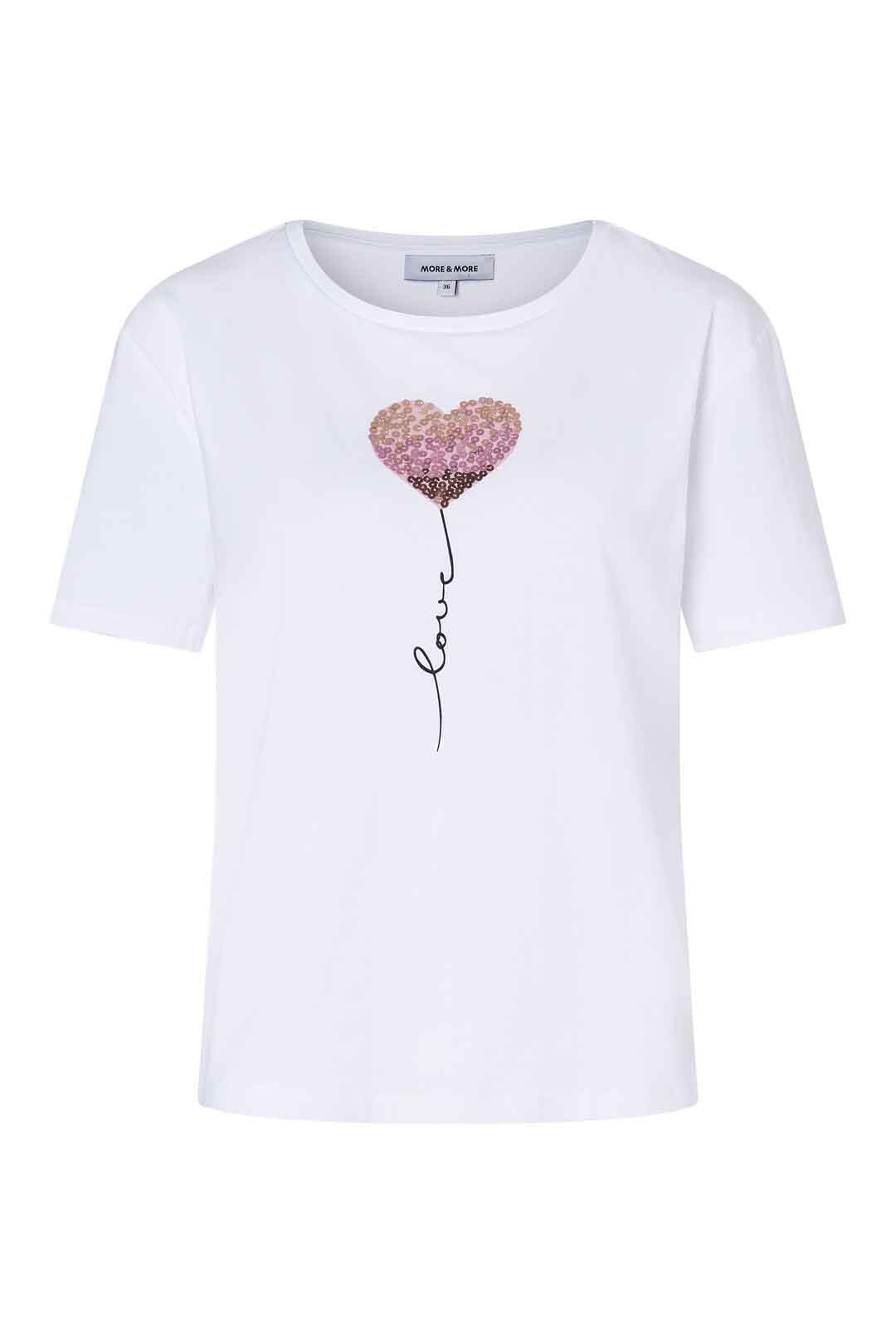 MORE & MORE - Shirt with Funny-Print weiß - Gr. - 36 von MORE & MORE