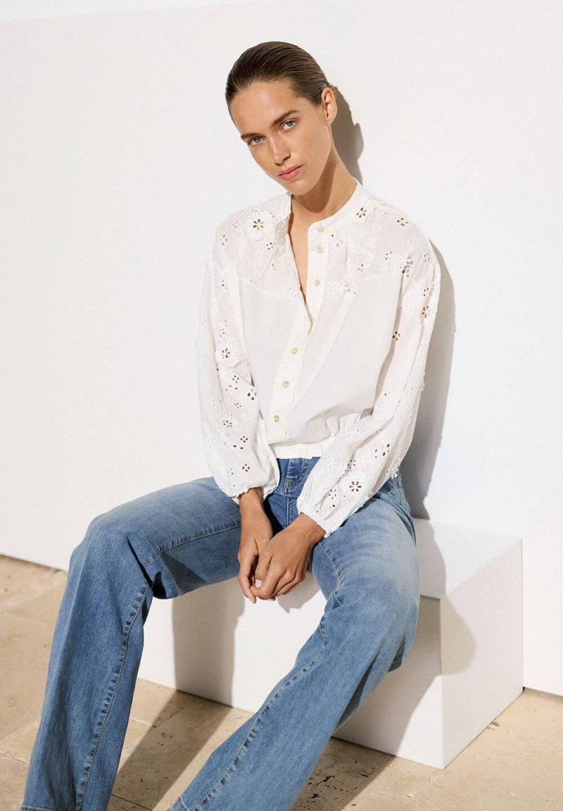 MORE & MORE - Spitzenbluse weiß - Gr. - 34 von MORE & MORE