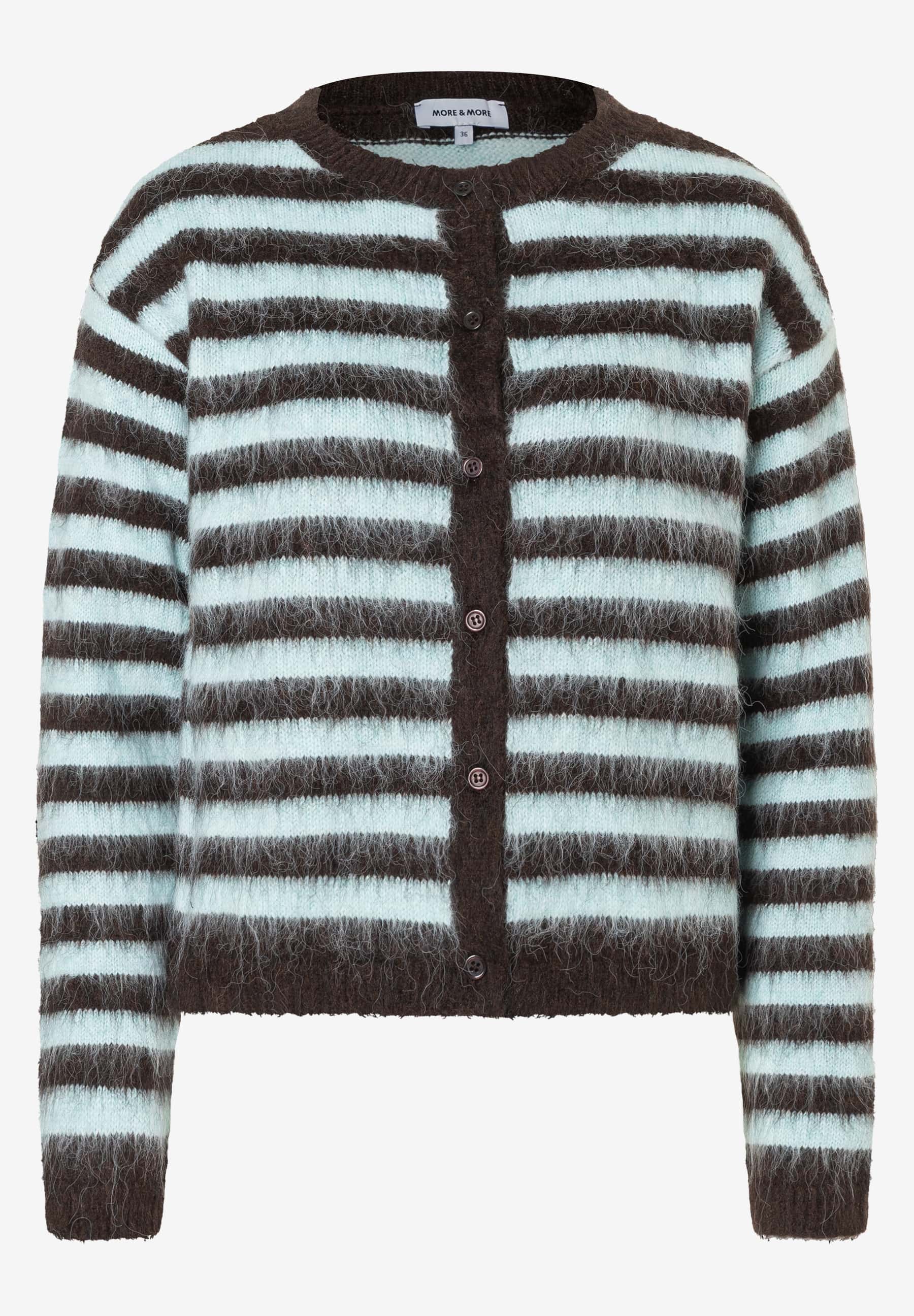 MORE & MORE - Streifen-Cardigan blau - Gr. - 42 von MORE & MORE