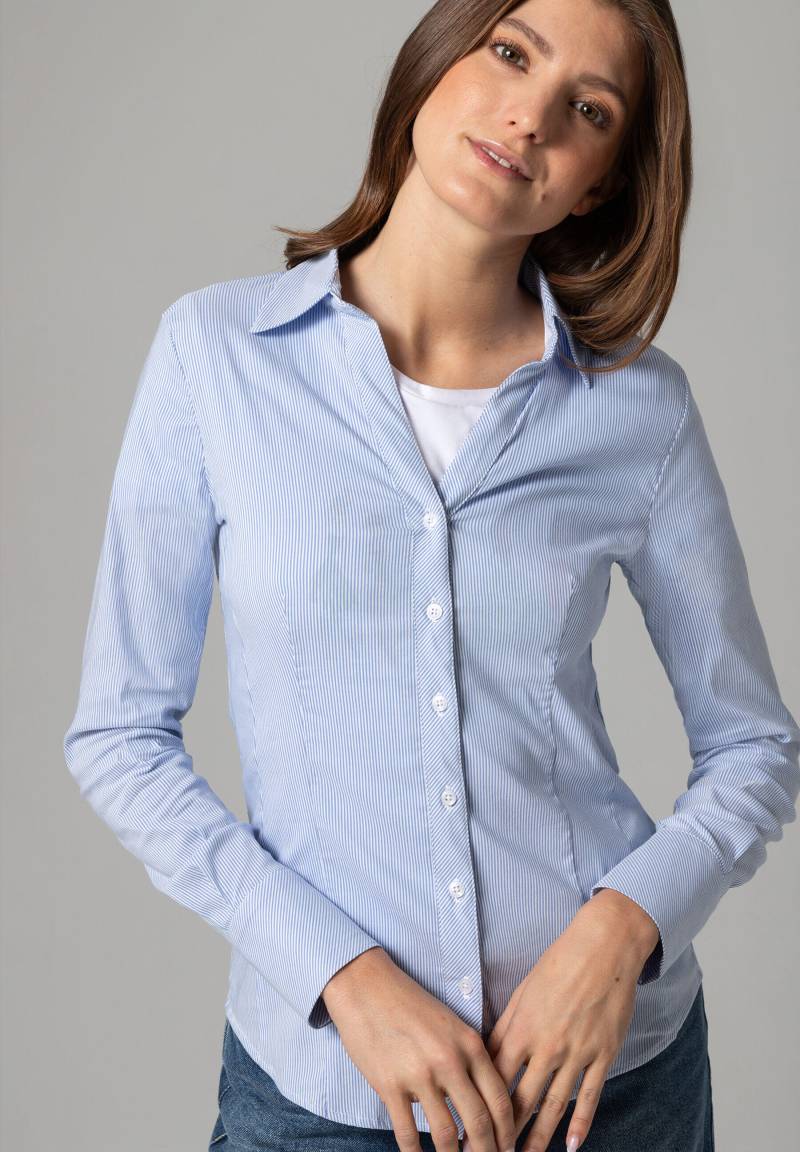 MORE & MORE - Streifen-Hemdbluse blau - Gr. - 40 von MORE & MORE