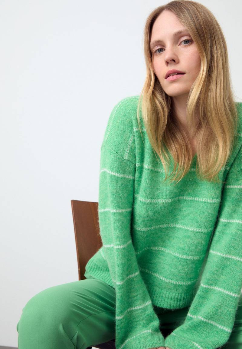 MORE & MORE - Streifenpullover grün - Gr. - 40 von MORE & MORE