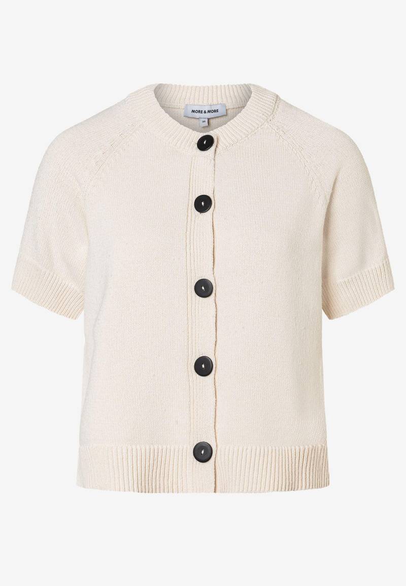 MORE & MORE - Strickjacke mit Knöpfen beige - Gr. - 40 von MORE & MORE