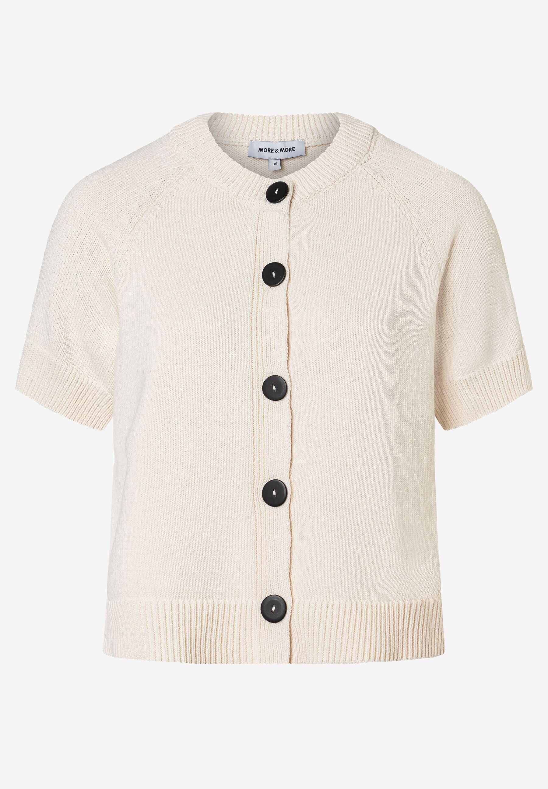 MORE & MORE - Strickjacke mit Knöpfen beige - Gr. - 42 von MORE & MORE