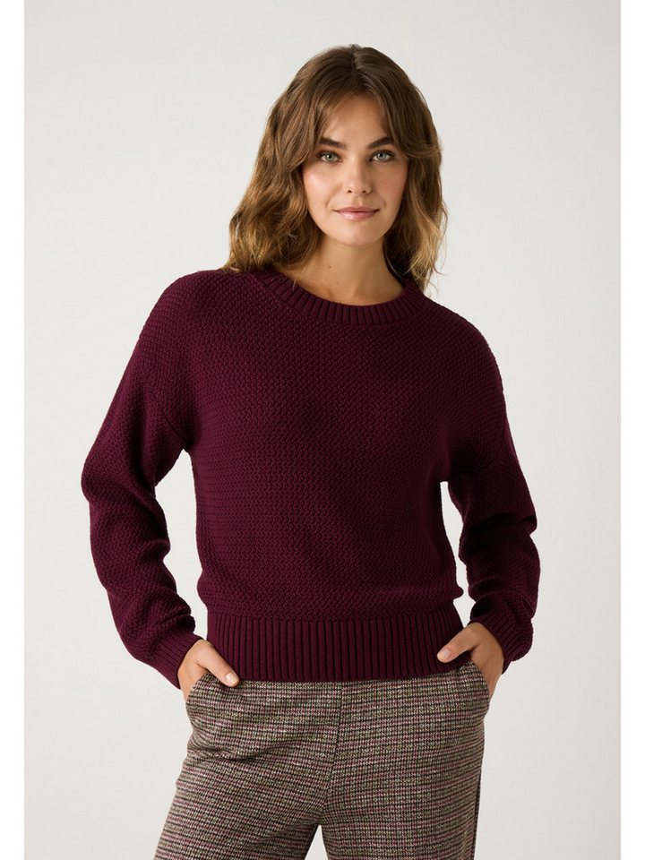 MORE&MORE Strickpullover Rundhalspullover mit Struktur von MORE&MORE
