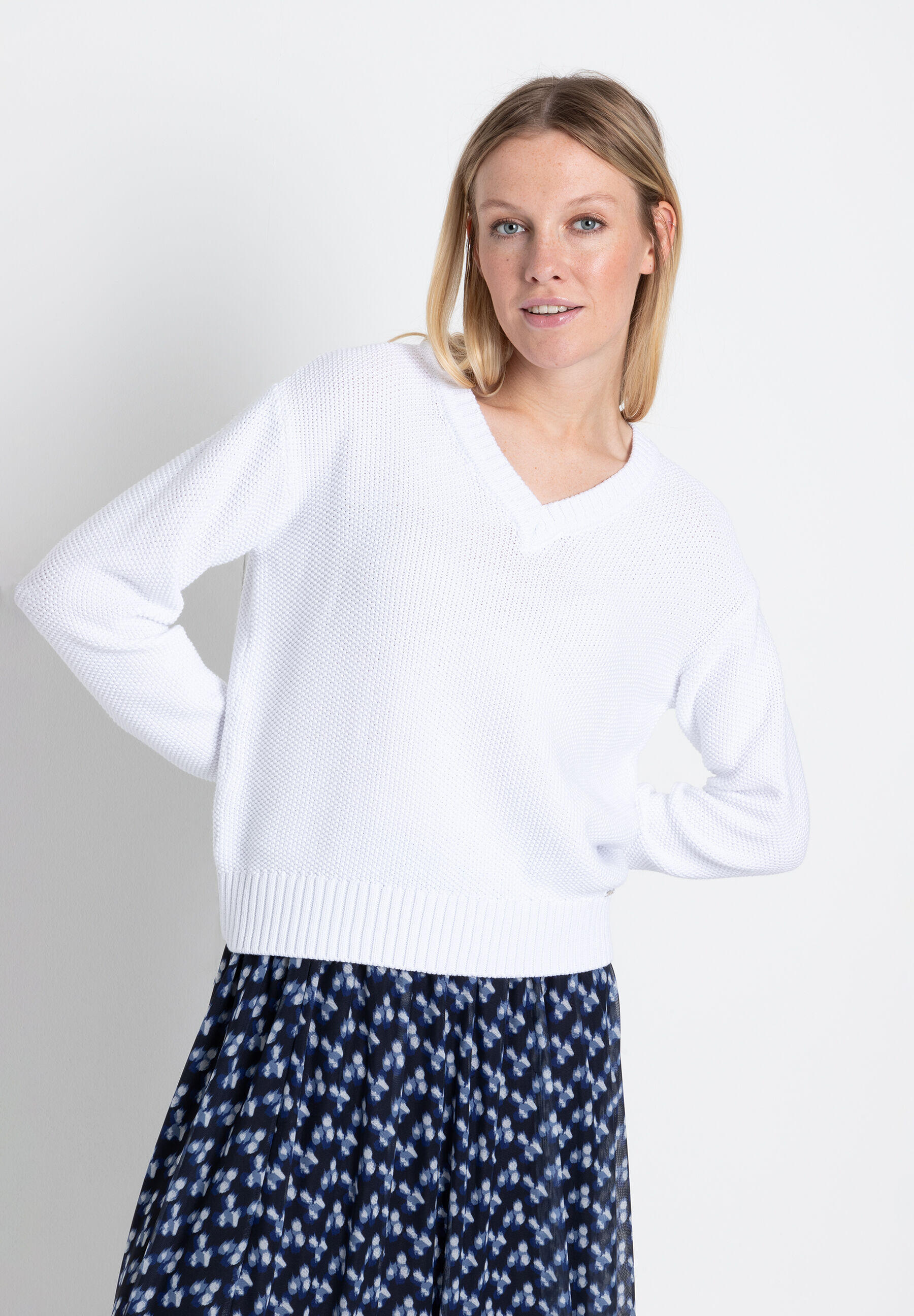 MORE & MORE - Strickpullover weiß - Gr. - 46 von MORE & MORE