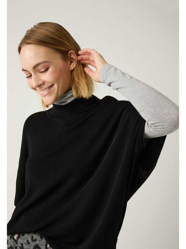 MORE&MORE Strickpullover weiter Kurzarmpullover, Cape-Form von MORE&MORE