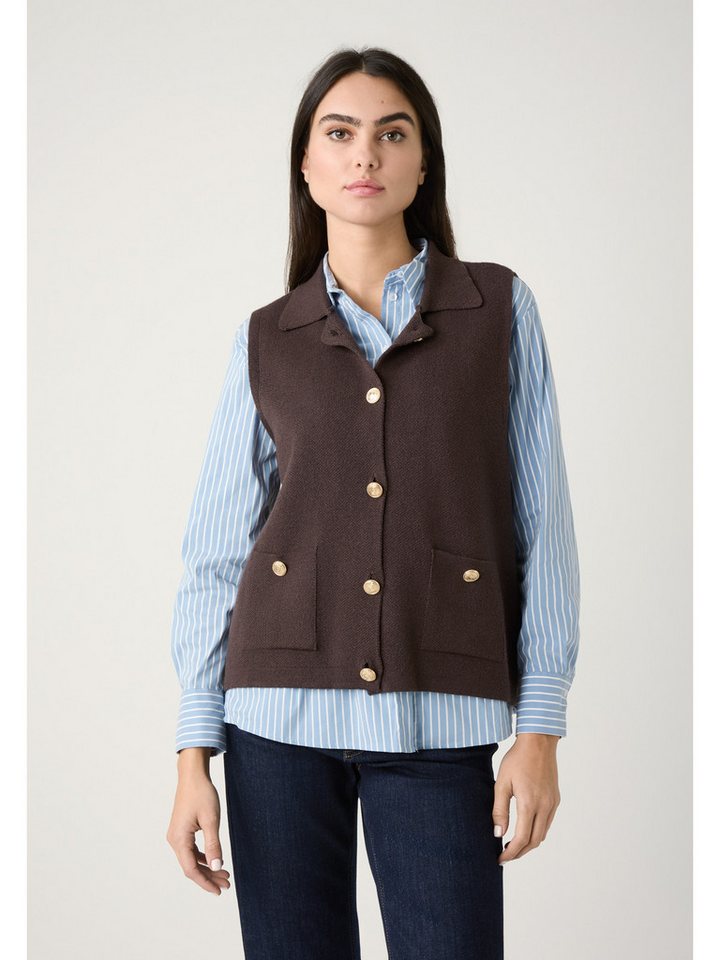 MORE&MORE Strickweste dunkelbraue Strickweste von MORE&MORE