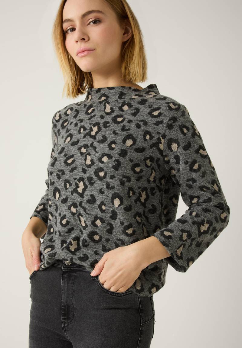 MORE & MORE - Sweatshirt mit Leomuster grau - Gr. - 36 von MORE & MORE