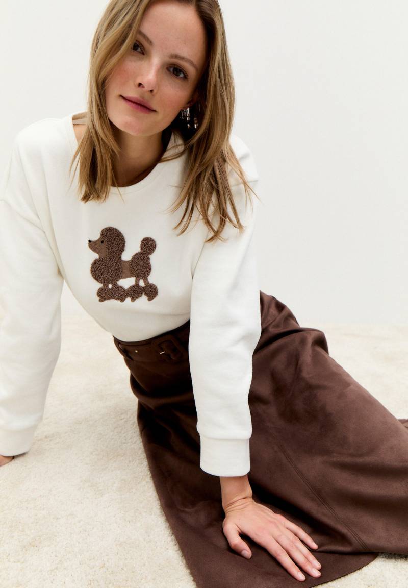 MORE & MORE - Sweatshirt mit Pudel-Applikation - Gr. - 46 von MORE & MORE