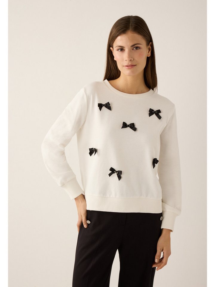 MORE&MORE Sweatshirt süßes Sweatshirt Schleifen-Applikation von MORE&MORE