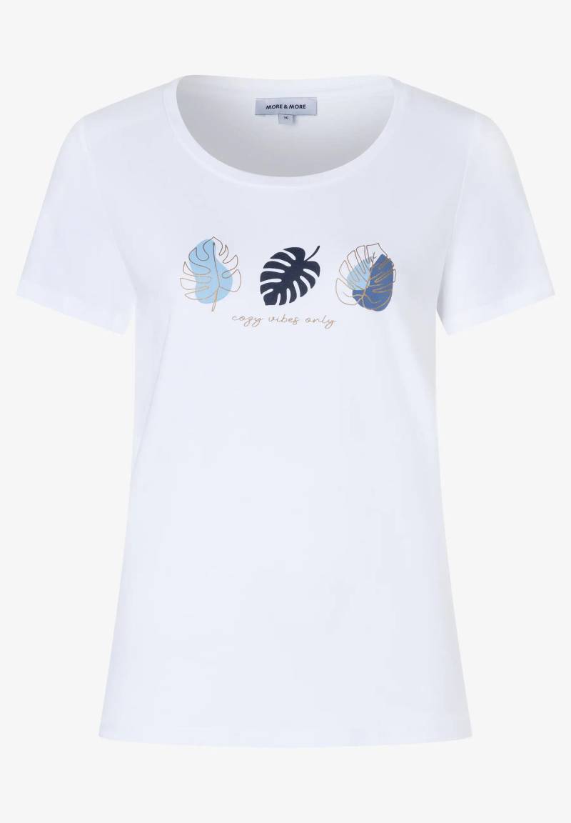 MORE & MORE - T-Shirt mit Print blau/weiß - Gr. - 44 von MORE & MORE