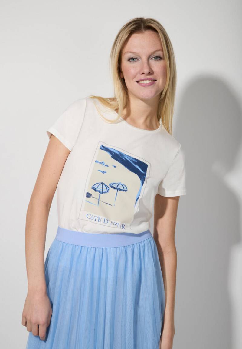 MORE & MORE - T-Shirt mit Strand Motiv beige - Gr. - 38 von MORE & MORE